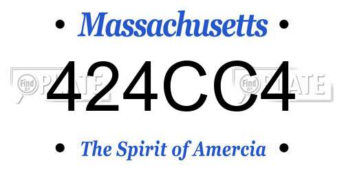 424CC4 Massachusetts License Plate