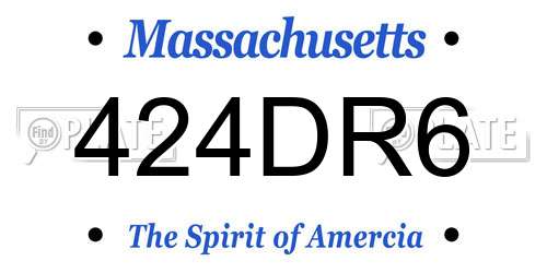 424DR6 Massachusetts License Plate