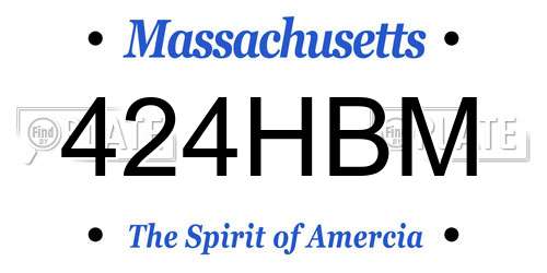 424HBM Massachusetts License Plate