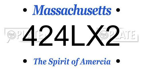 424LX2 Massachusetts License Plate