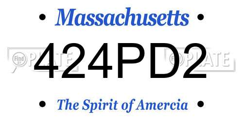 424PD2 Massachusetts License Plate