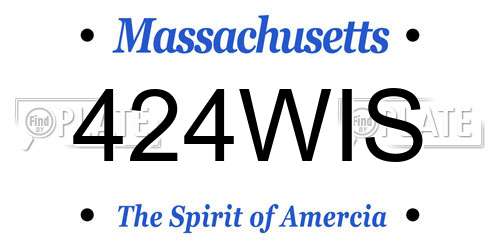 424WIS Massachusetts License Plate