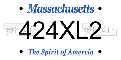 424XL2 Massachusetts License Plate
