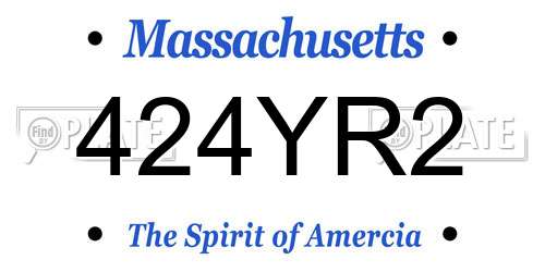 424YR2 Massachusetts License Plate