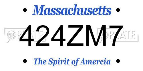 424ZM7 Massachusetts License Plate