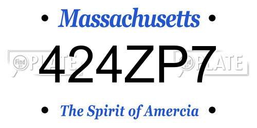 424ZP7 Massachusetts License Plate