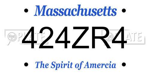 424ZR4 Massachusetts License Plate