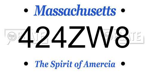 424ZW8 Massachusetts License Plate