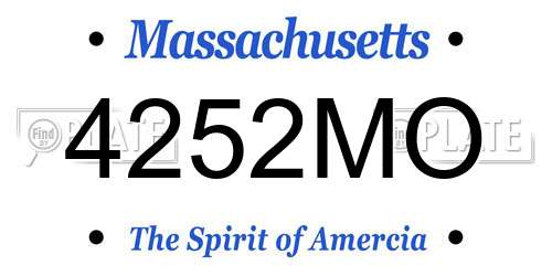 4252MO Massachusetts License Plate