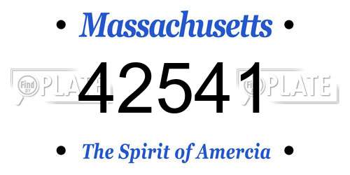 42541 Massachusetts License Plate
