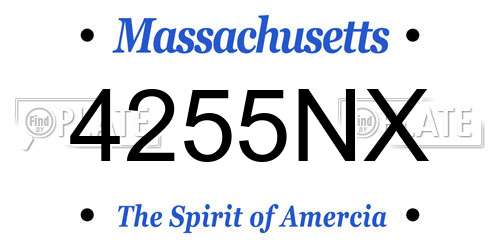 4255NX Massachusetts License Plate