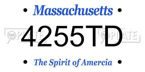 4255TD Massachusetts License Plate