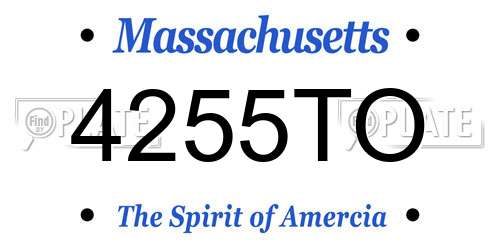 4255TO Massachusetts License Plate