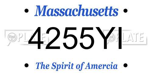 4255YI Massachusetts License Plate