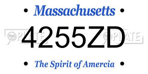 4255ZD Massachusetts License Plate