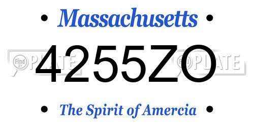 4255ZO Massachusetts License Plate