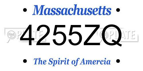 4255ZQ Massachusetts License Plate