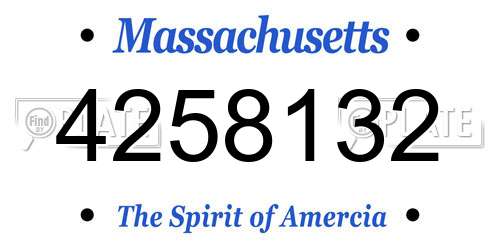 4258132 Massachusetts License Plate