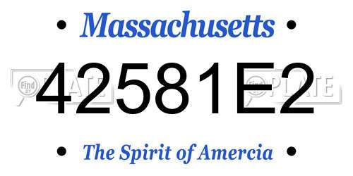 42581E2 Massachusetts License Plate