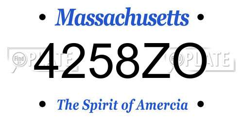 4258ZO Massachusetts License Plate