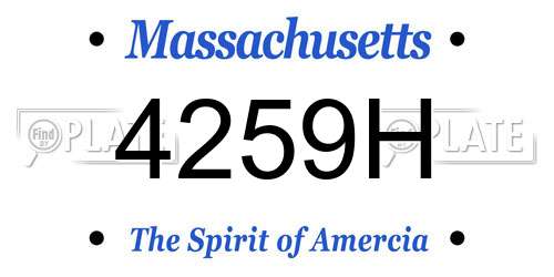 4259H Massachusetts License Plate