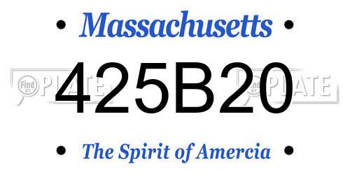 425B20 Massachusetts License Plate