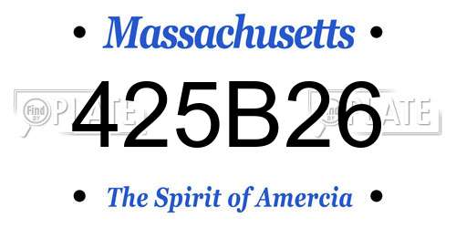 425B26 Massachusetts License Plate