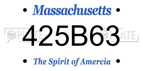 425B63 Massachusetts License Plate
