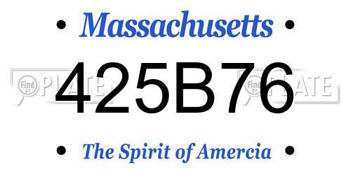 425B76 Massachusetts License Plate