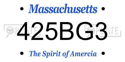 425BG3 Massachusetts License Plate