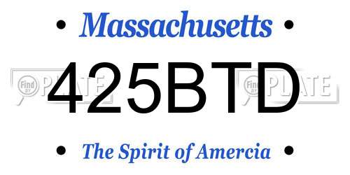 425BTD Massachusetts License Plate