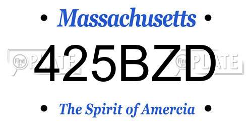 425BZD Massachusetts License Plate
