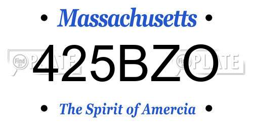 425BZO Massachusetts License Plate