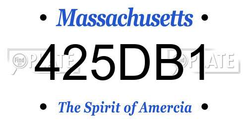 425DB1 Massachusetts License Plate
