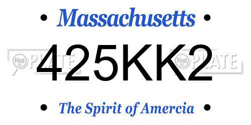 425KK2 Massachusetts License Plate