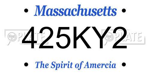 425KY2 Massachusetts License Plate