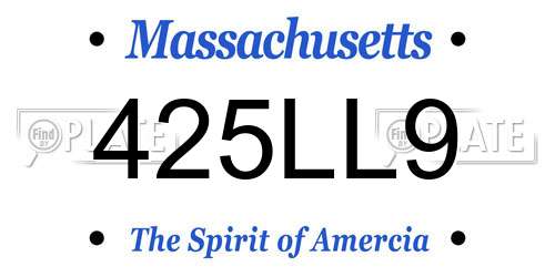 425LL9 Massachusetts License Plate
