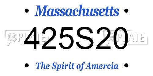 425S20 Massachusetts License Plate