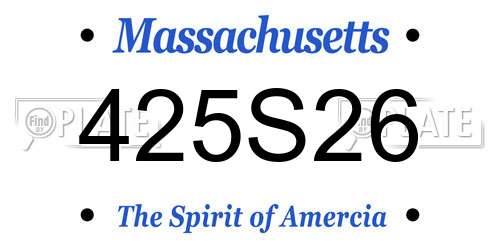 425S26 Massachusetts License Plate