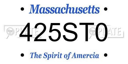 425ST0 Massachusetts License Plate