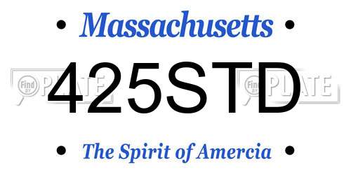 425STD Massachusetts License Plate