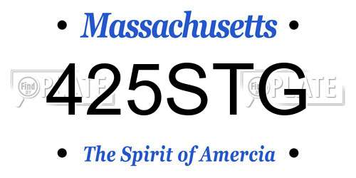 425STG Massachusetts License Plate