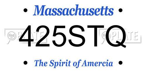 425STQ Massachusetts License Plate