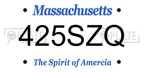 425SZQ Massachusetts License Plate