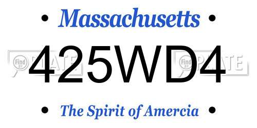 425WD4 Massachusetts License Plate