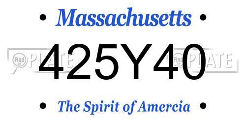 425Y40 Massachusetts License Plate