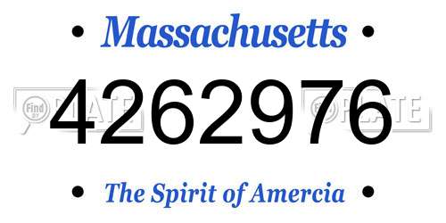 4262976 Massachusetts License Plate