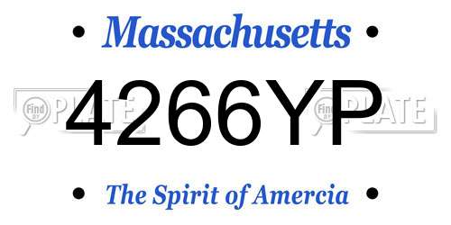 4266YP Massachusetts License Plate