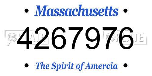 4267976 Massachusetts License Plate