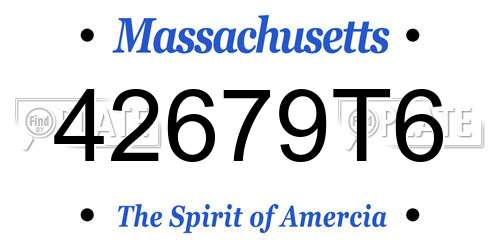 42679T6 Massachusetts License Plate